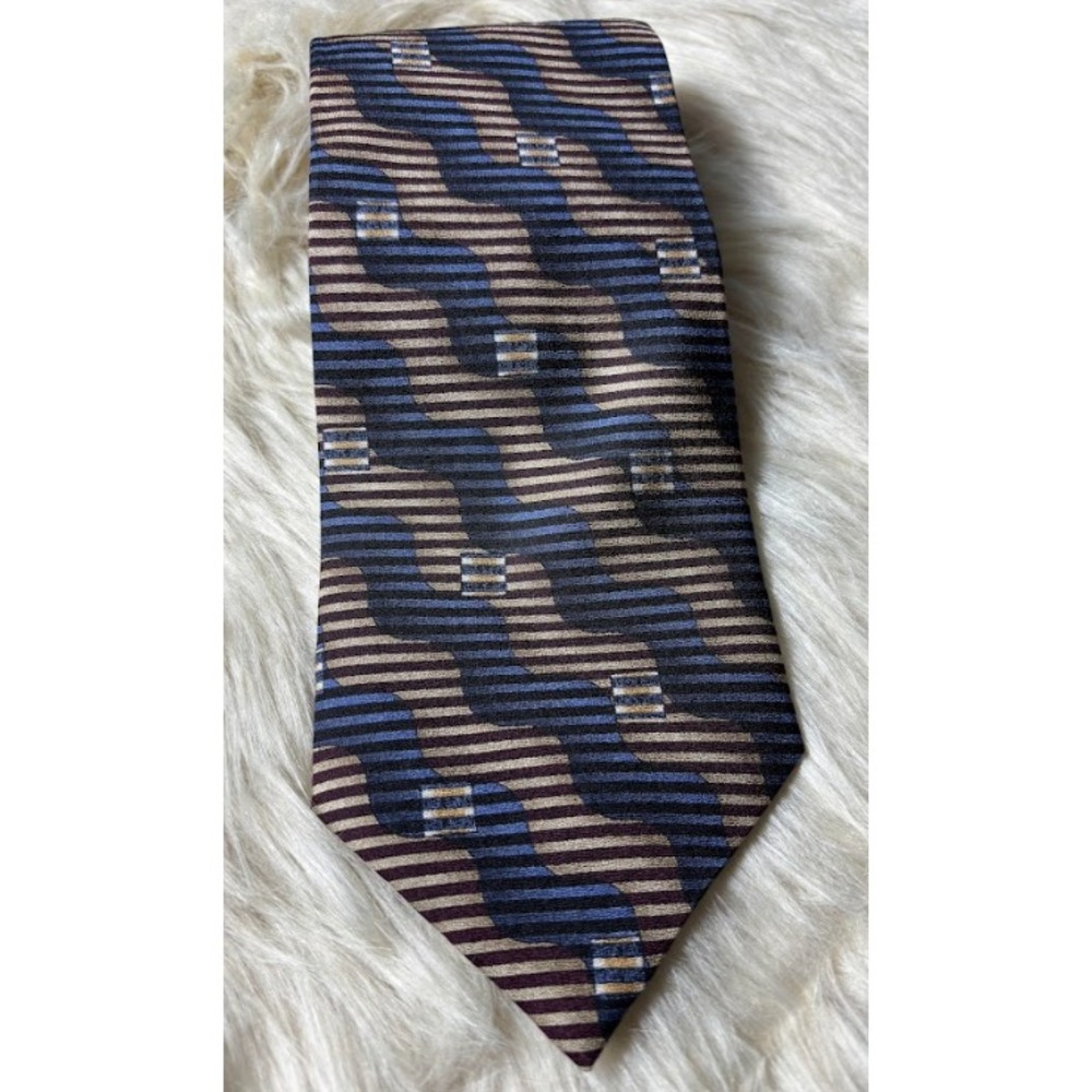 Harve Benard Vintage 90s‎ Silk Tie Mens Multicolor Geometric Necktie Retro